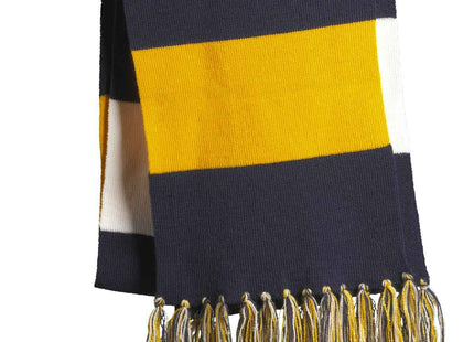 SportTek Spectator Scarf STA02 True Navy Gold White OSFA