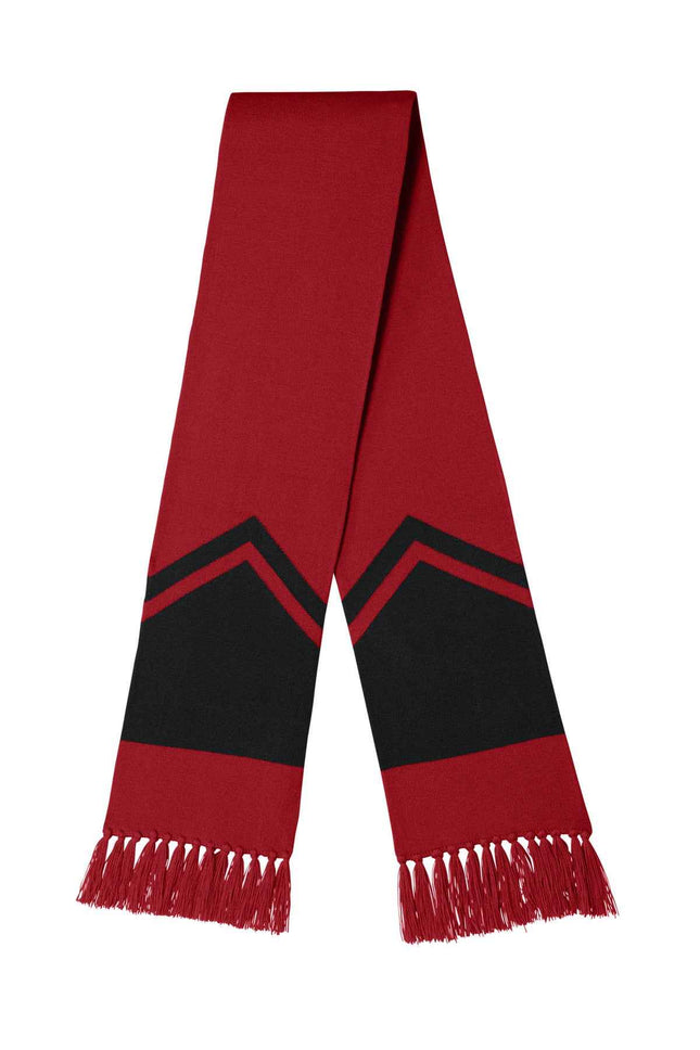 SportTek Gameday Scarf STA06 Deep Red Black OSFA