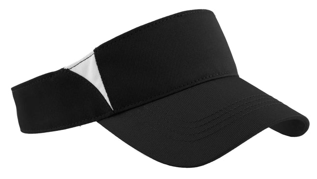 SportTek Dry Zone Colorblock Visor STC13 Black White OSFA