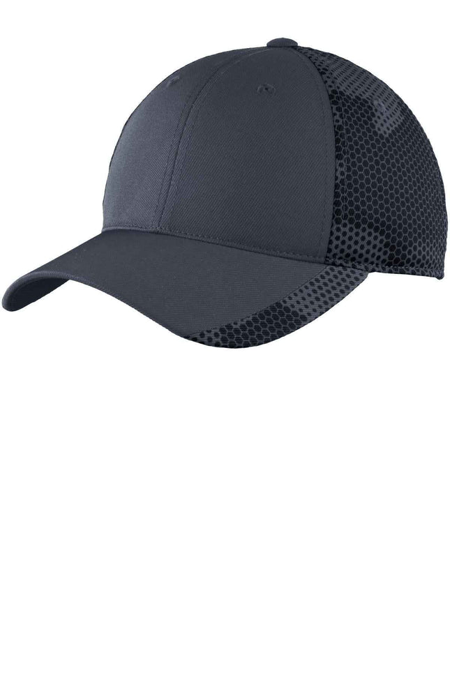 SportTek CamoHex Cap STC23 Iron Grey OSFA
