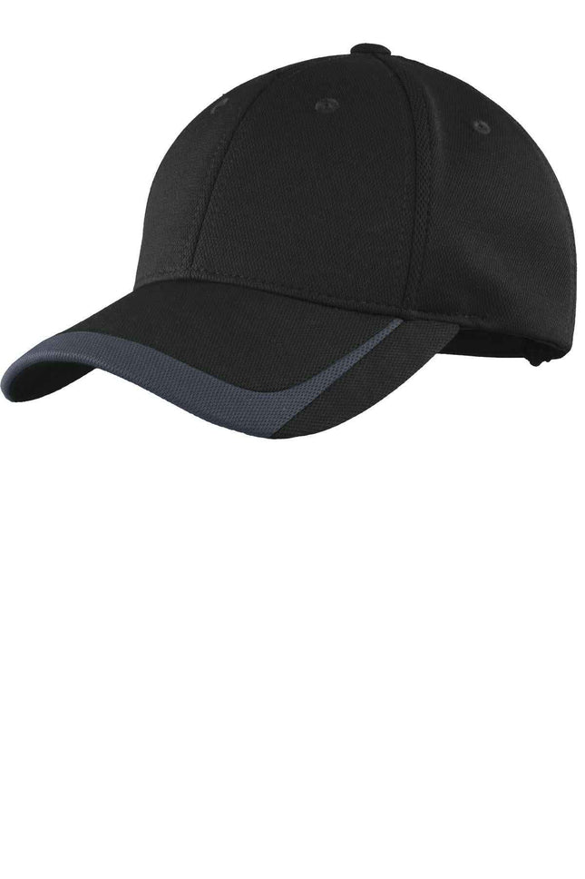 SportTek Pique Colorblock Cap STC24 Black Graphite OSFA