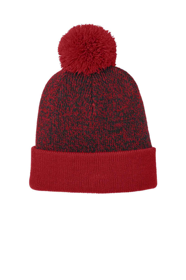 SportTek Halftime Heather Pom Beanie STC68
