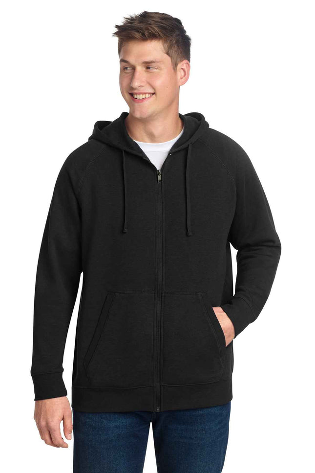 SportTek Drive Fleece Hooded FullZip STF201 Black