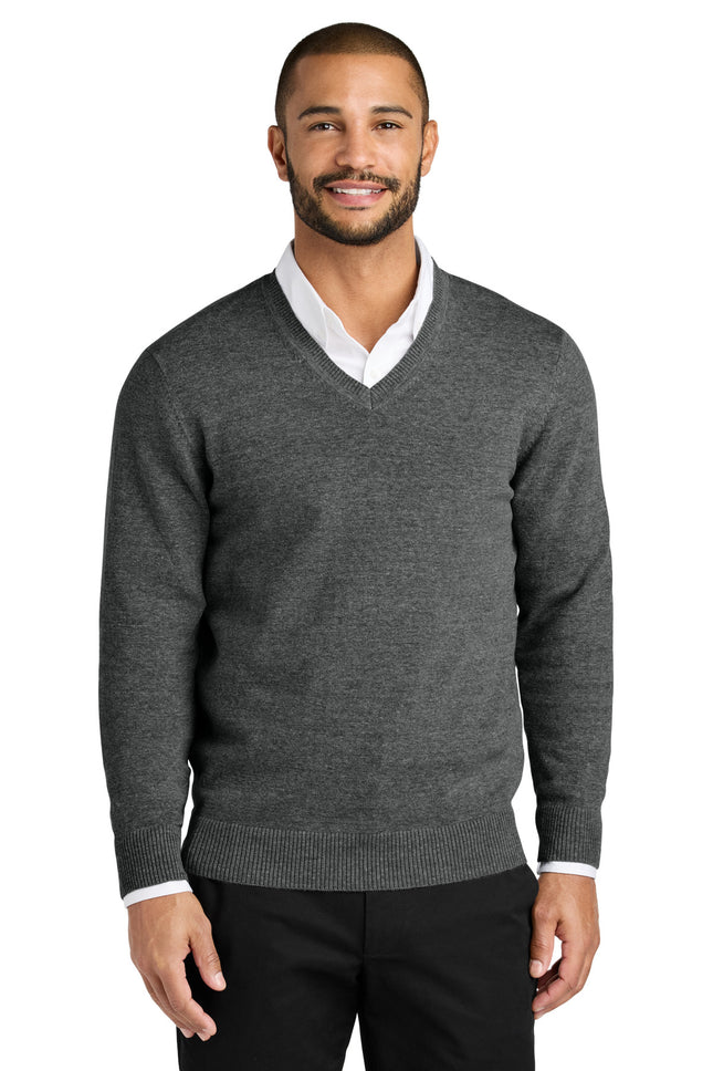 Port Authority Easy Care VNeck Sweater SW2850 Charcoal Heather