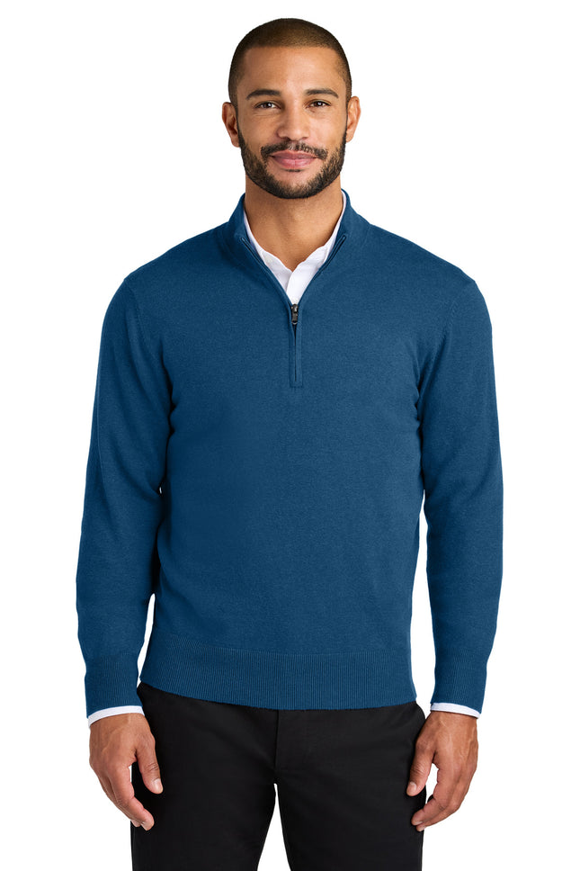 Port Authority Easy Care 1/4Zip Sweater SW2900 Aegean Blue Heather