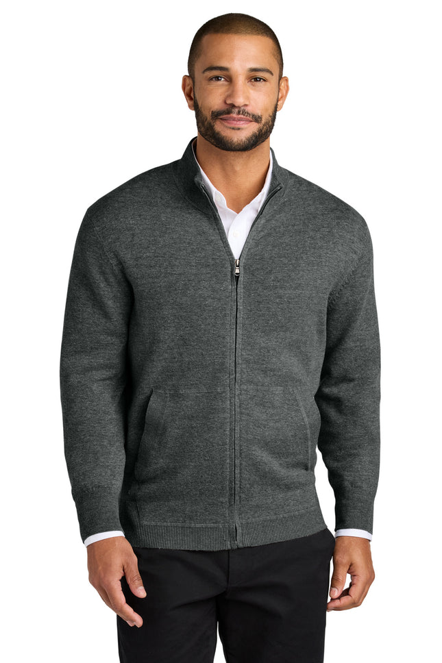 Port Authority Easy Care FullZip Sweater SW2901 Charcoal Heather