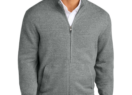 Port Authority Easy Care FullZip Sweater SW2901 Medium Heather Grey