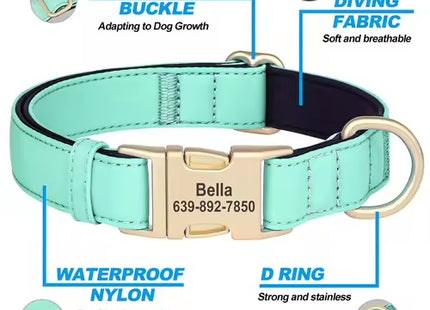 Waterproof Nylon Dog Collar with Free Personalized Engraving