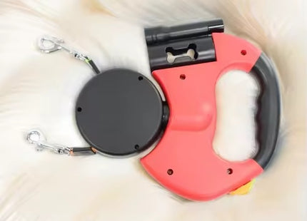 Dual Retractable Dog Leash with LED Light & 360°