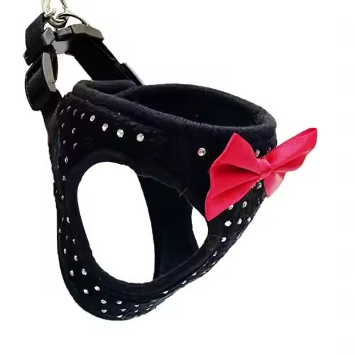 Soft Breathable Dog Harness Vest with Diamond Decoration