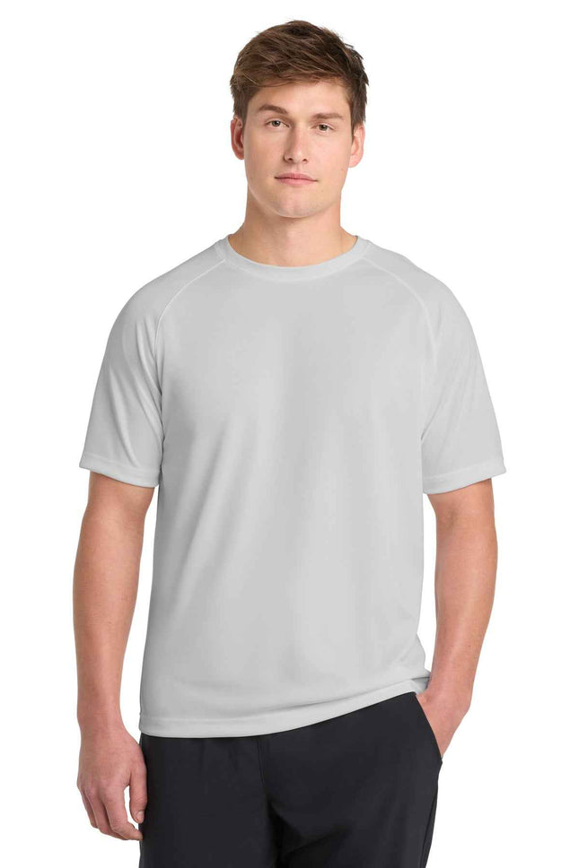 SportTek Dry Zone Short Sleeve Raglan T Shirt T473 Silver
