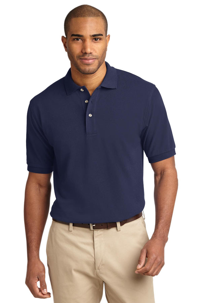 Port Authority Tall Heavyweight Cotton Pique Polo TLK420 Navy