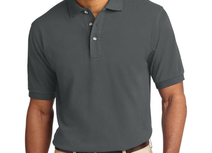 Port Authority Tall Heavyweight Cotton Pique Polo TLK420 Steel Grey
