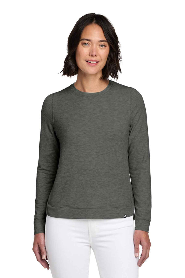 TravisMathew Women's Long Weekend Crew TM1LD003 Dark Grey Heather