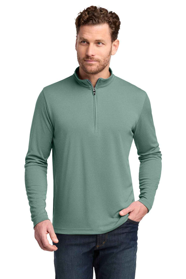 TravisMathew Coto Performance 1/4Zip TM1MY397 Beryl Green Heather
