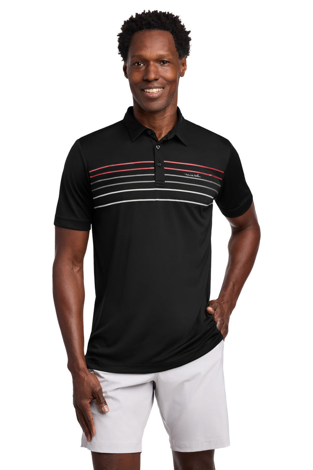 TravisMathew Coto Performance Chest Stripe Polo TM1MY400 Black