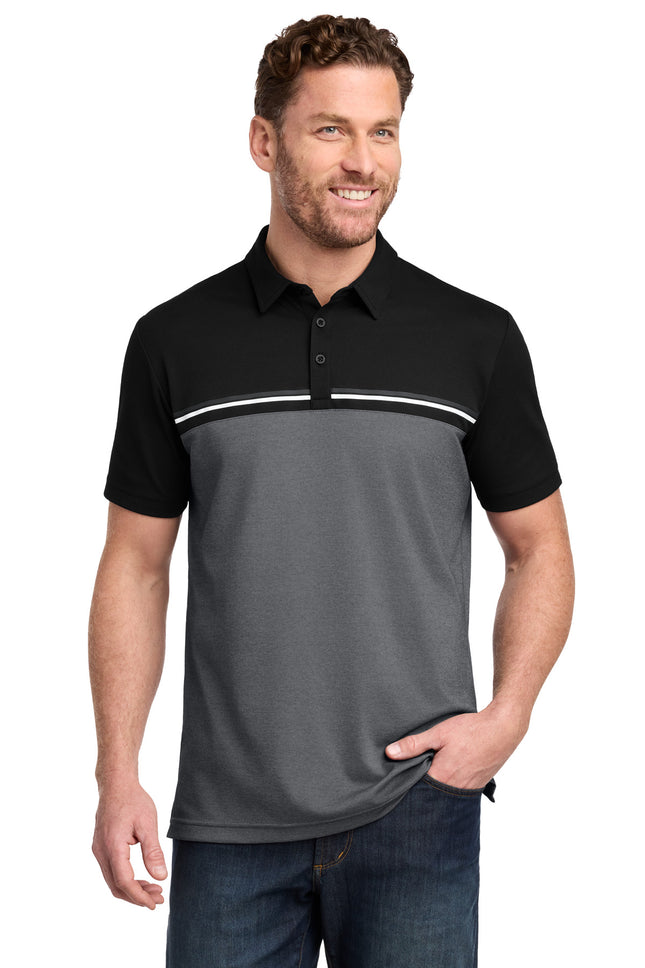 TravisMathew Sunset Blocked Polo TM1MY401 Black Dark Grey Heather