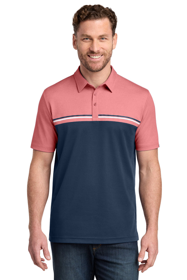 TravisMathew Sunset Blocked Polo TM1MY401 Cardinal Heather Blue Nights