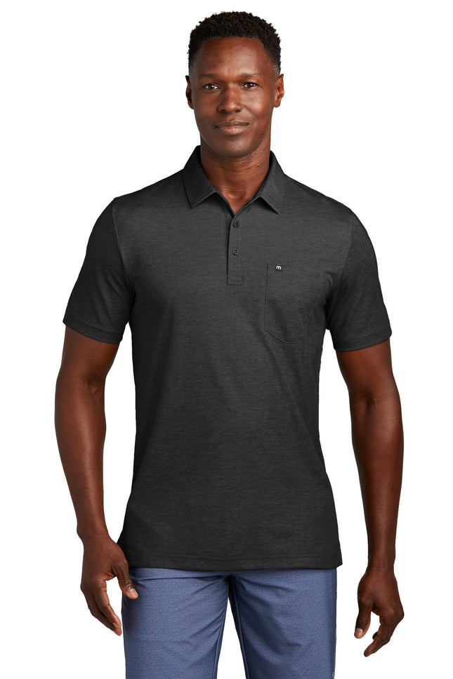 TravisMathew Oceanside Heather Pocket Polo TM1MY404 Black Heather