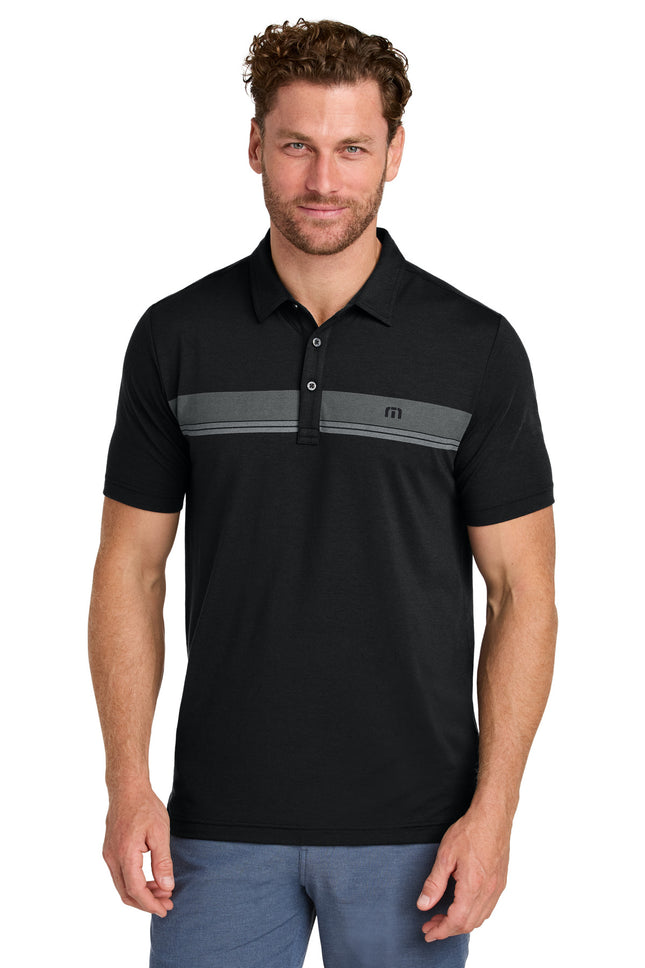 TravisMathew Glenview Stripe Polo TMA41462 Black