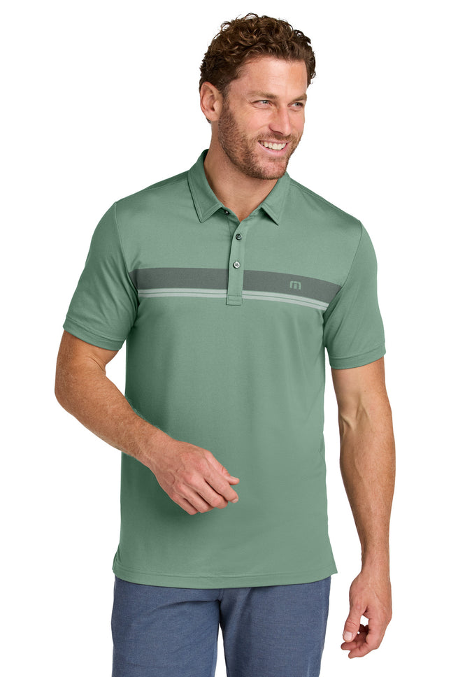 TravisMathew Glenview Stripe Polo TMA41462 Laurel Green