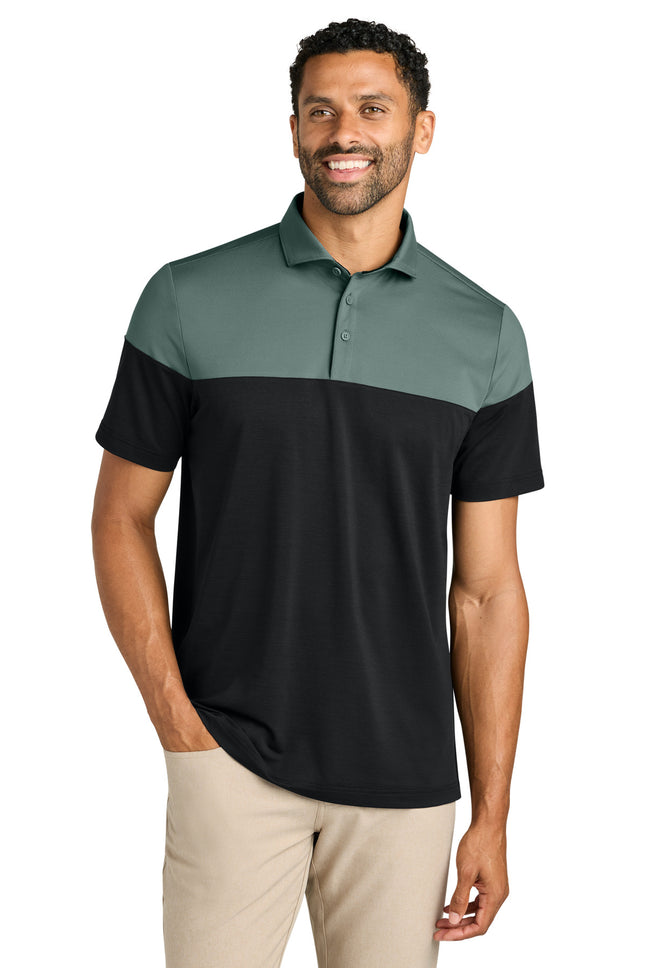 TravisMathew Onward Colorblock Polo TMA42774 Balsam Green Black