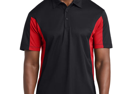 SportTek Tall Side Blocked Micropique SportWick Polo TST655 Black True Red