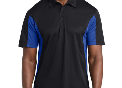 SportTek Tall Side Blocked Micropique SportWick Polo TST655 Black True Royal