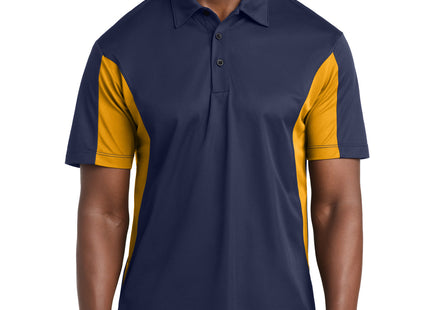 SportTek Tall Side Blocked Micropique SportWick Polo TST655 True Navy Gold