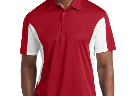 SportTek Tall Side Blocked Micropique SportWick Polo TST655 True Red White