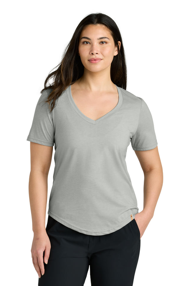 tentree Women's TreeBlend VNeck T Shirt TTCW5646 Hi Rise Grey Heather