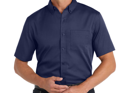 Port Authority Short Sleeve SuperPro React Twill Shirt W809 True Navy