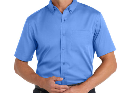 Port Authority Short Sleeve SuperPro React Twill Shirt W809 Ultramarine Blue