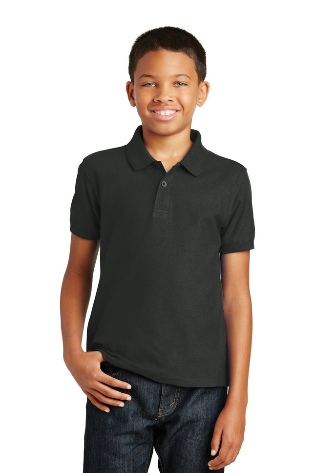 Port Authority Youth Core Classic Pique Polo Y100 Deep Black