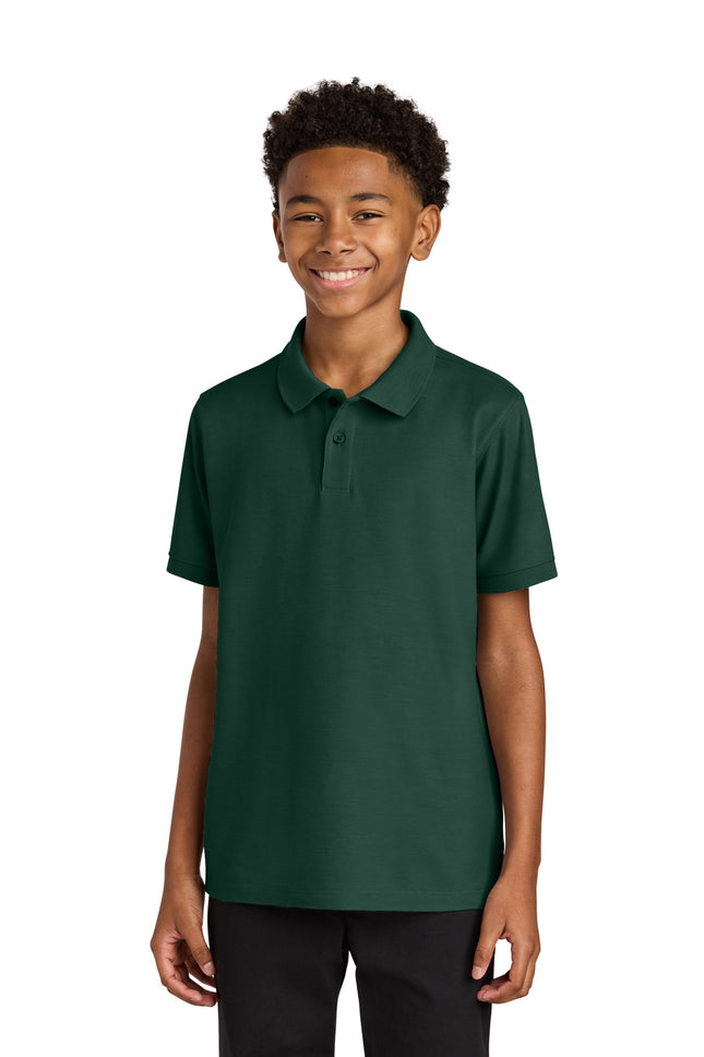 Port Authority Youth Wearever Signature Pique Polo Y200 Dark Green