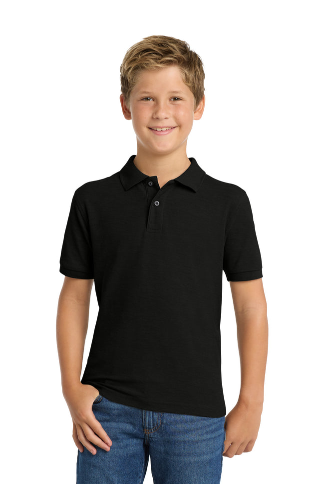 Port Authority Youth Silk Touch Polo Y500 Black