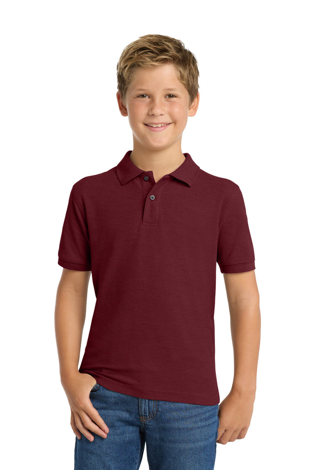 Port Authority Youth Silk Touch Polo Y500 Burgundy