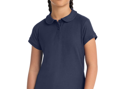 Port Authority Girls Silk Touch Peter Pan Collar Polo YG503 Navy