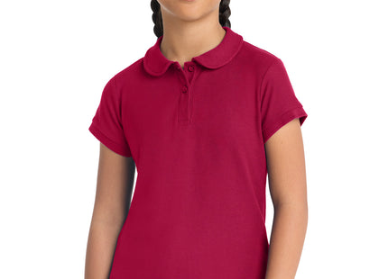Port Authority Girls Silk Touch Peter Pan Collar Polo YG503 Red