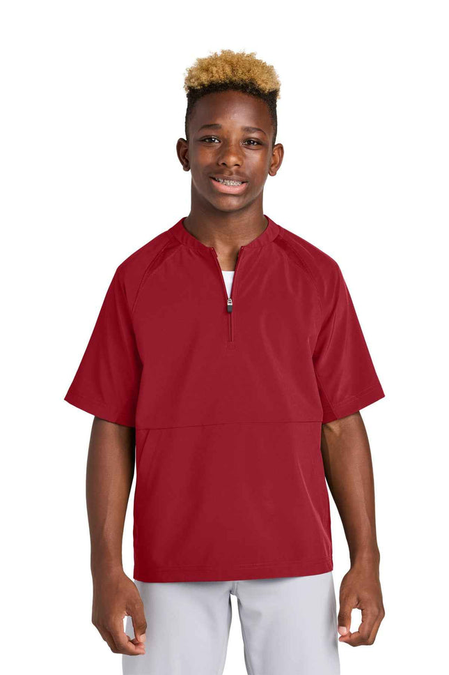 SportTek Youth Repeat 1/2Zip Short Sleeve Jacket YJST489