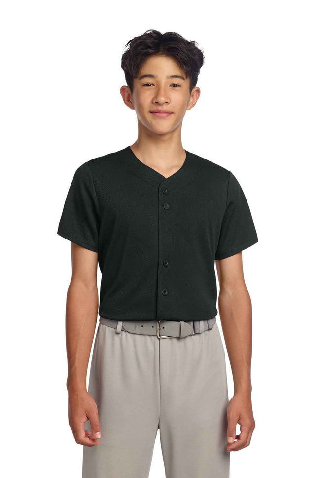 SportTek Youth PosiCharge Tough Mesh FullButton Jersey YST220