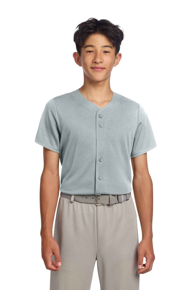 SportTek Youth PosiCharge Tough Mesh FullButton Jersey YST220
