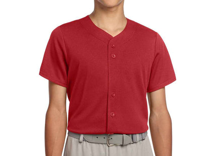 SportTek Youth PosiCharge Tough Mesh FullButton Jersey YST220
