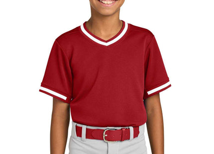 SportTek Youth Tough Mesh VNeck Baseball Jersey YST221