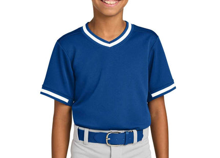 SportTek Youth Tough Mesh VNeck Baseball Jersey YST221