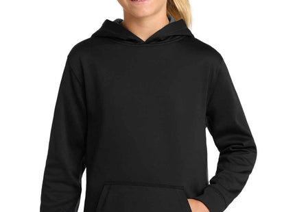 SportTek Youth SportWick Fleece Colorblock Hooded Pullover YST235