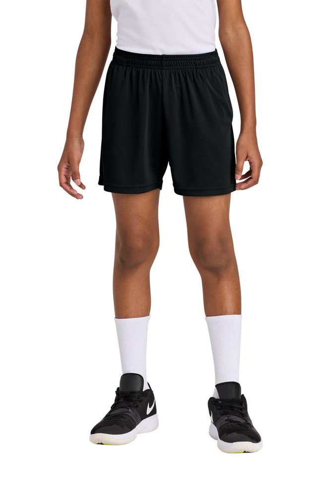 SportTek Youth PosiCharge Competitor 5" Pocketed Short YST349P Black
