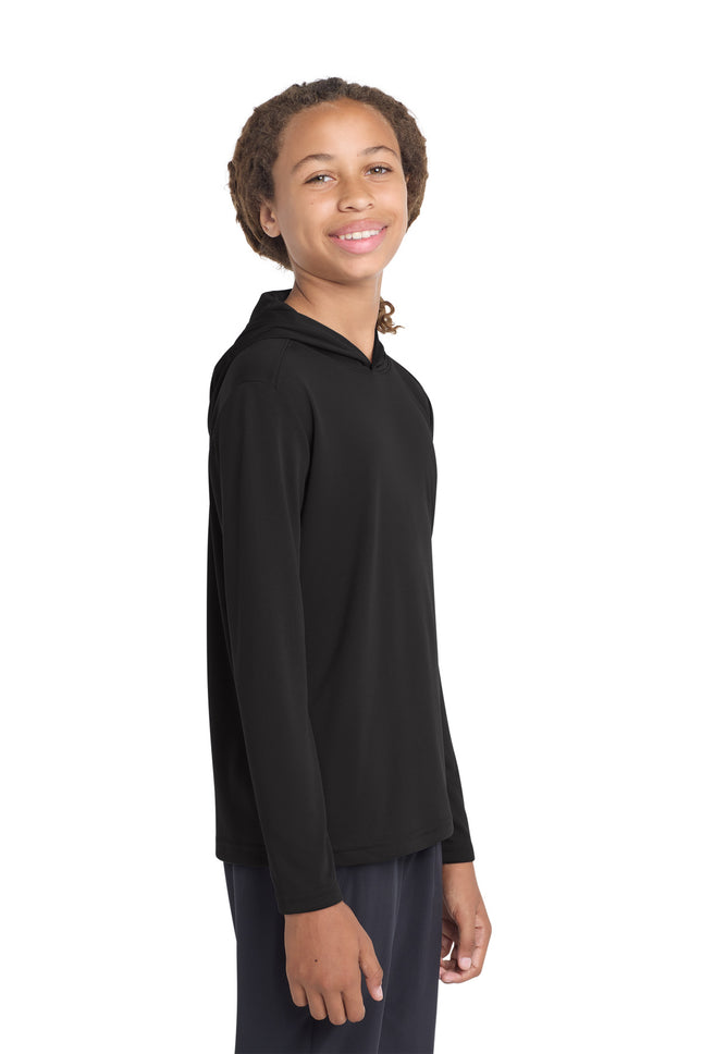 SportTek Youth PosiCharge Competitor Hooded Pullover YST358 Black