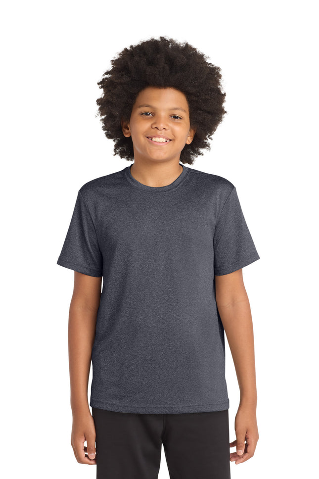 SportTek Youth Heather Contender Tee YST360 Graphite Heather