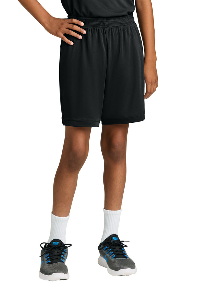 SportTek Youth Club 5" Short YST4420 Black Black
